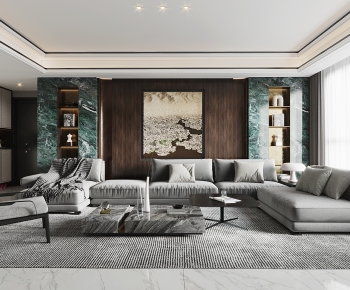 New Chinese Style A Living Room-ID:192060953
