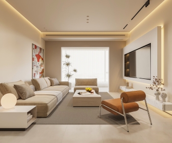 Modern Wabi-sabi Style A Living Room-ID:256562952