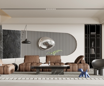 Modern Wabi-sabi Style A Living Room-ID:354856014
