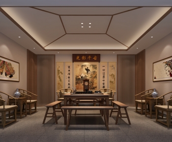 New Chinese Style A Living Room-ID:991548069