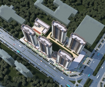 新中式高层住宅鸟瞰规划-ID:273004061