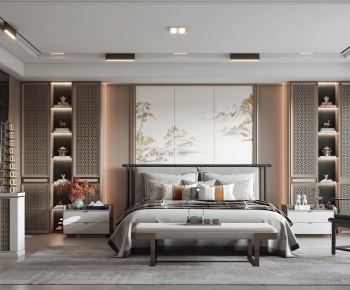 New Chinese Style Bedroom-ID:501240977