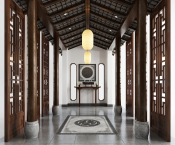 New Chinese Style Hallway-ID:186600922