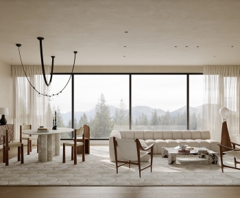 Modern Wabi-sabi Style A Living Room-ID:770061976