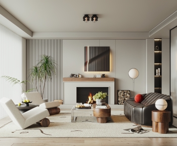 Modern Wabi-sabi Style A Living Room-ID:326216947