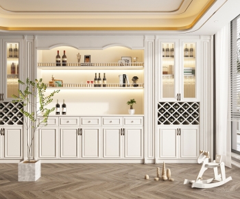 Simple European Style Wine Cabinet-ID:937119962