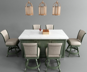 American Style Dining Table And Chairs-ID:209594965