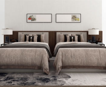 New Chinese Style Single Bed-ID:711824891