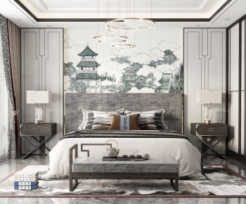 New Chinese Style Bedroom-ID:621105919