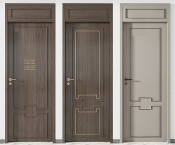 New Chinese Style Solid Wood Door-ID:512393952