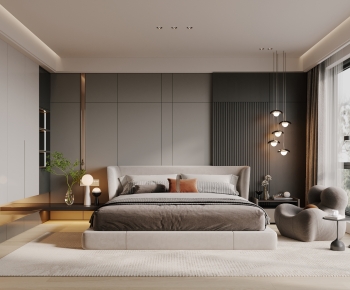 Modern Wabi-sabi Style Bedroom-ID:621614933