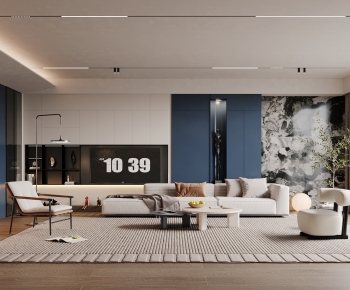 Modern Wabi-sabi Style A Living Room-ID:683976893