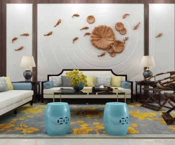 New Chinese Style Sofa Combination-ID:953780898