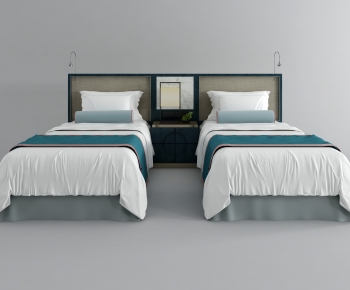 New Chinese Style Single Bed-ID:148303998