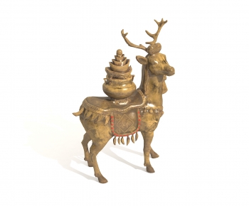 中式雕塑鹿-ID:814781299