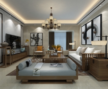 New Chinese Style A Living Room-ID:158200036