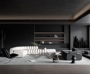 Modern Wabi-sabi Style A Living Room-ID:629272943