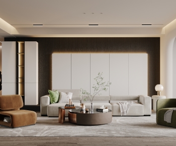 Modern Wabi-sabi Style A Living Room-ID:586826099