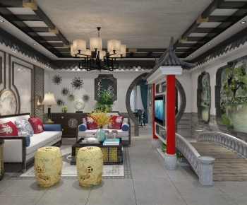 Chinese Style A Living Room-ID:198173059