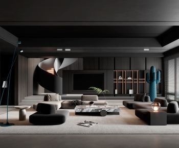 Modern Wabi-sabi Style A Living Room-ID:311770412