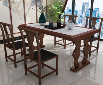 New Chinese Style Dining Table And Chairs-ID:410341026