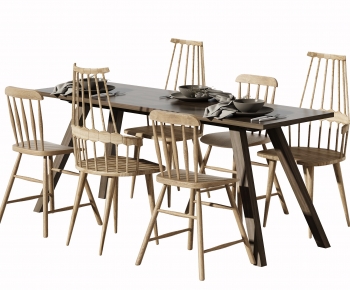 Nordic Style Dining Table And Chairs-ID:108577014