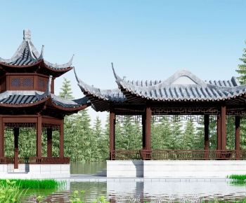 Chinese Style Ancient Architectural Buildings-ID:705437901