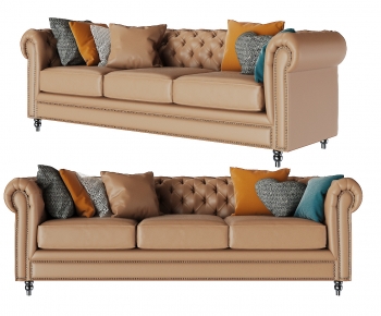 Simple European Style Three-seat Sofa-ID:543462996