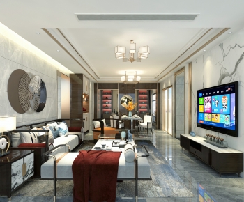 New Chinese Style A Living Room-ID:817131041