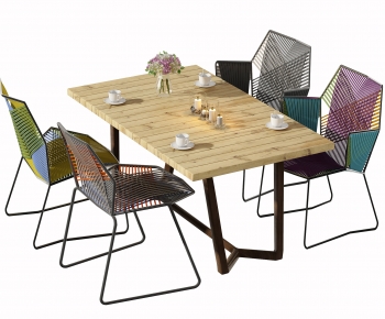 Industrial Style Dining Table And Chairs-ID:423079979