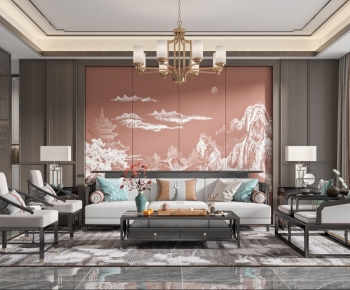 New Chinese Style A Living Room-ID:541819105