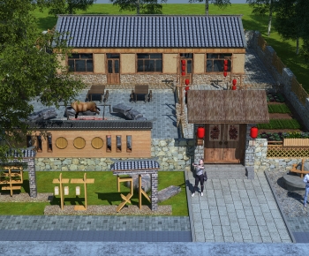New Chinese Style Building Appearance-ID:558640006