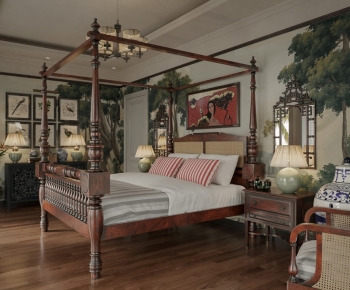 Southeast Asian Style New Chinese Style Bedroom-ID:903806923