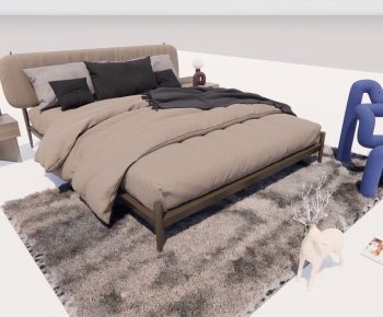 Modern Double Bed-ID:774485113