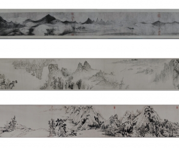中式传统传世名画超长卷挂画组合-ID:345899119