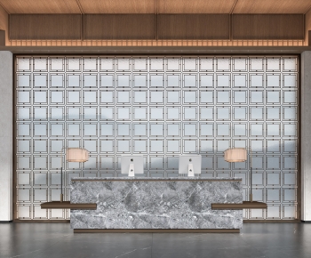 New Chinese Style Office Reception Desk-ID:298261881