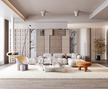 Modern Wabi-sabi Style A Living Room-ID:231077911