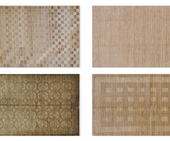 现代咖色抽象图案地毯组合-ID:529861935