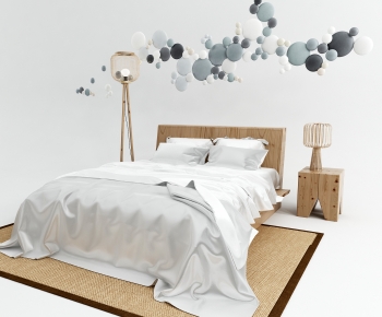 Modern Double Bed-ID:609388117