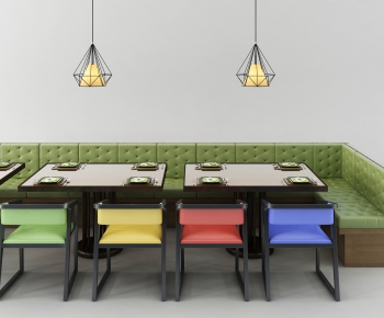 Industrial Style Dining Table And Chairs-ID:108953953