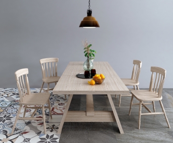 Industrial Style Dining Table And Chairs-ID:934545042