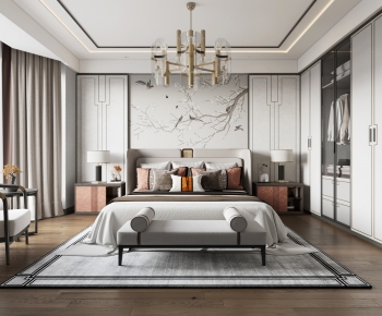 New Chinese Style Bedroom-ID:874424931