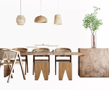 Wabi-sabi Style Dining Table And Chairs-ID:478653912