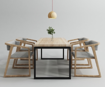 Industrial Style Dining Table And Chairs-ID:514065985
