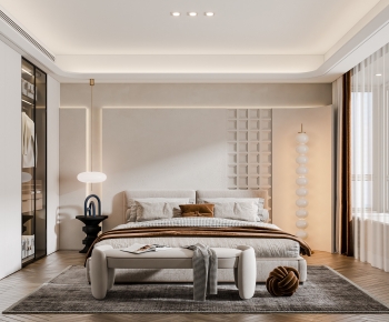 Modern Wabi-sabi Style Bedroom-ID:615672112