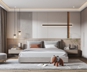 Modern Wabi-sabi Style Bedroom-ID:367436894