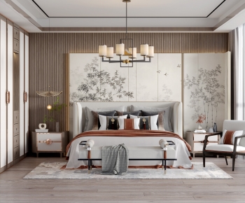New Chinese Style Bedroom-ID:742913967