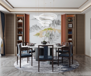New Chinese Style Dining Room-ID:217930086