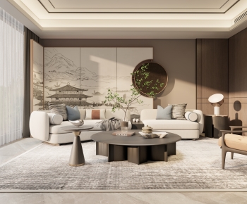 New Chinese Style A Living Room-ID:687217006