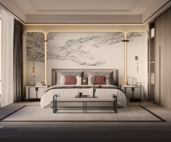 New Chinese Style Bedroom-ID:993168122